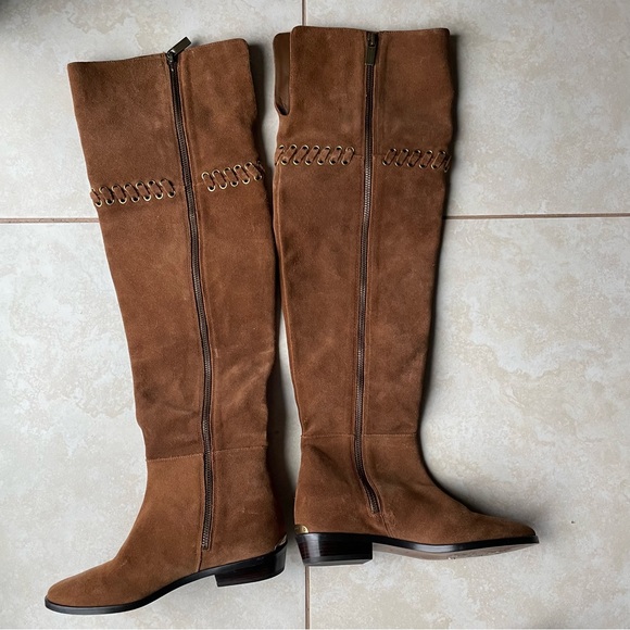 Michael Kors Malin Grommet Suede Boot Over Knee OTK OTN size 5.5 women’s boots - Picture 8 of 17